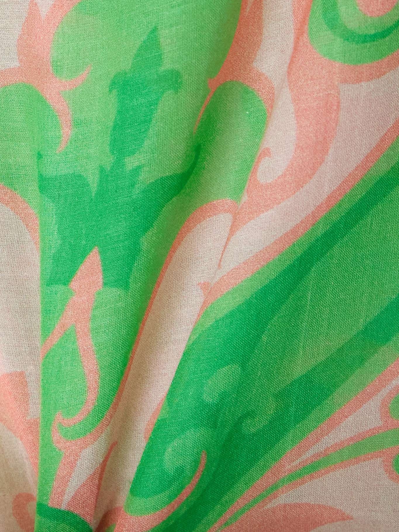Printed cotton and silk-blend mini shirt dress Green - 4