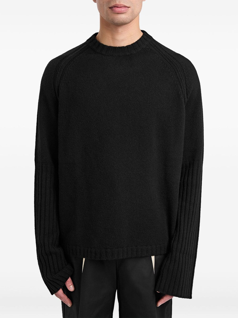 Rick Owens ribbed-cuff raglan sweater outlook