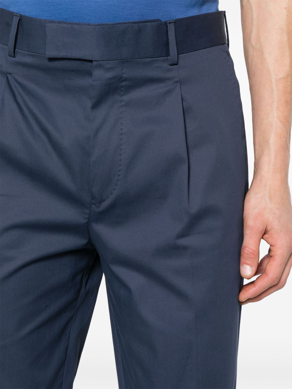 stretch-cotton tailored trousers - 5