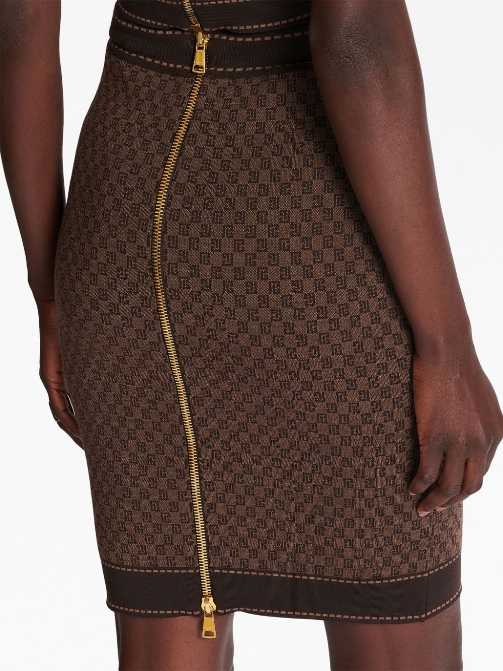 monogram-jacquard skirt - 6