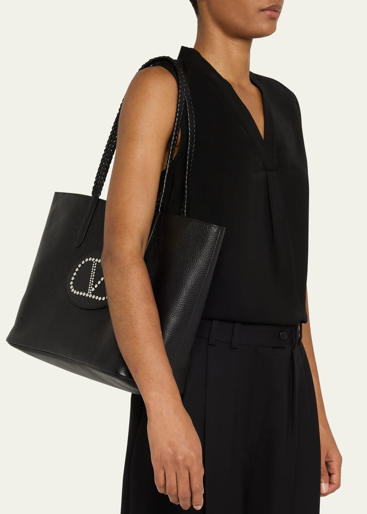 Avec Toi Rivet VLOGO Leather Tote Bag - 2