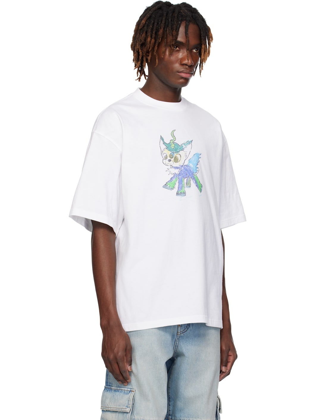 White Monster Drawing T-shirt - 2