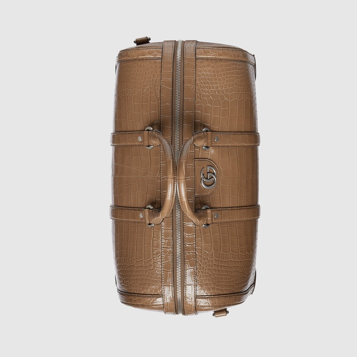 Crocodile duffle bag with Double G - 6