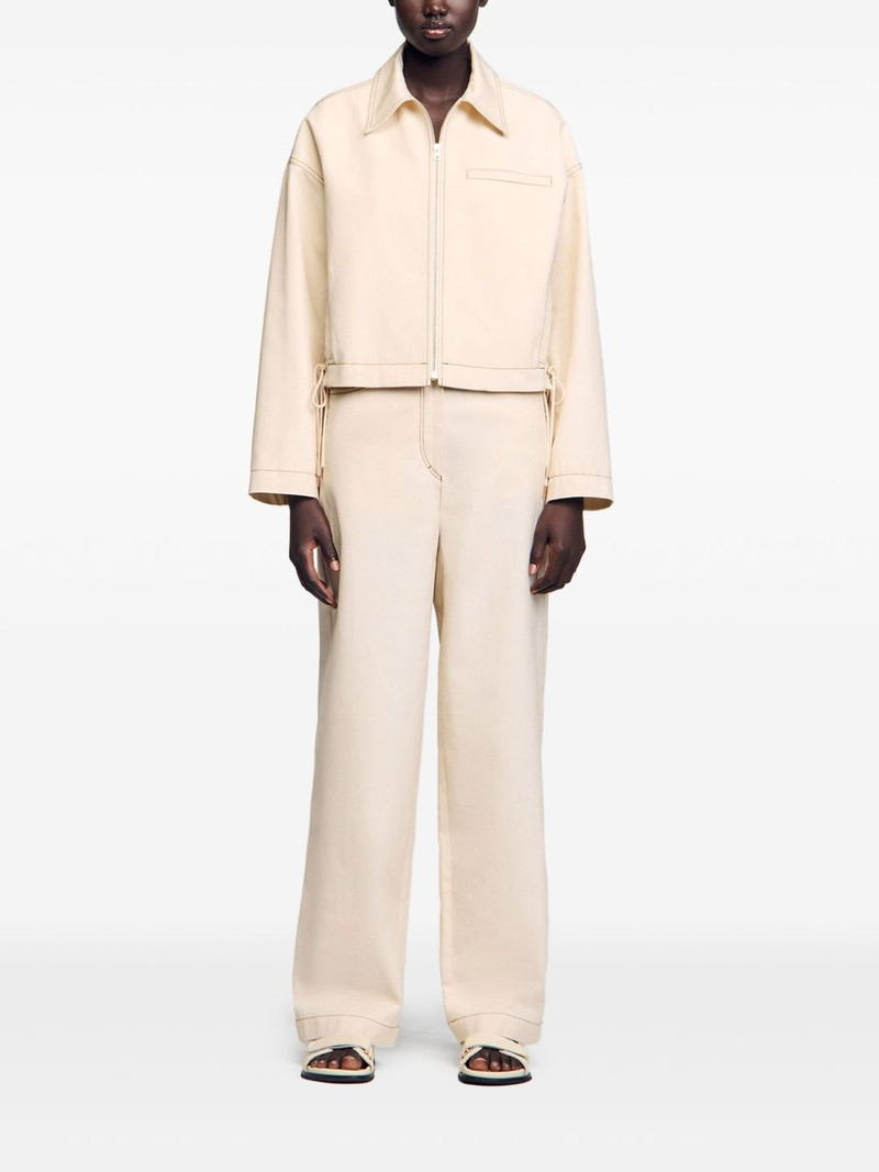 Sandro lace-up denim jacket outlook