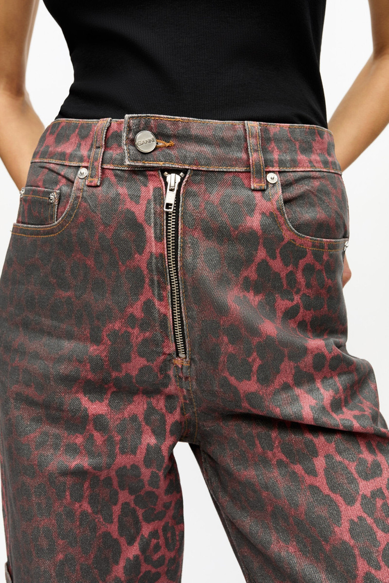 RED FOIL DENIM ANDI CARGO JEANS 5