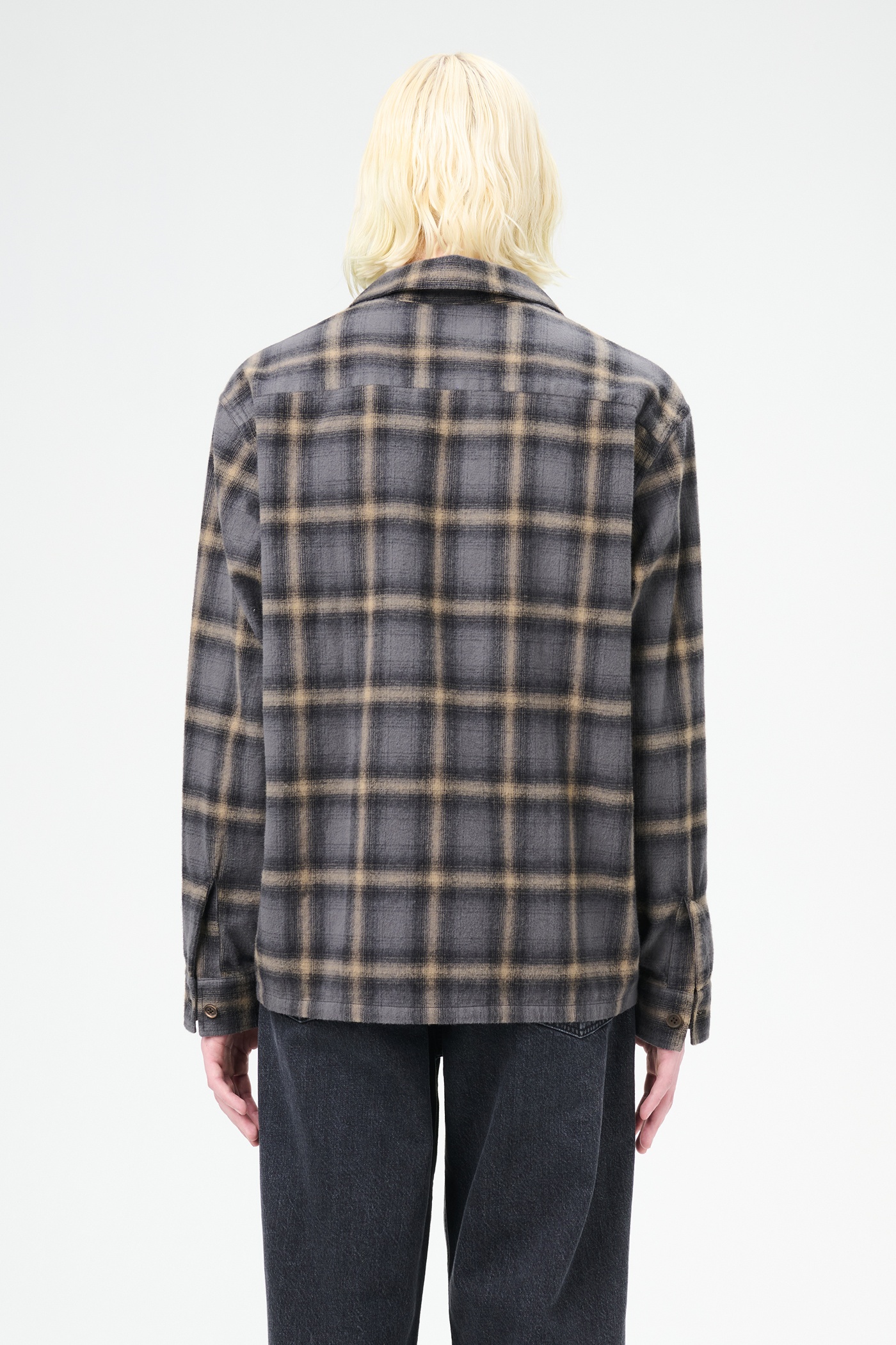 Heusen Shirt Oyster Check Hairy Flannel - 8