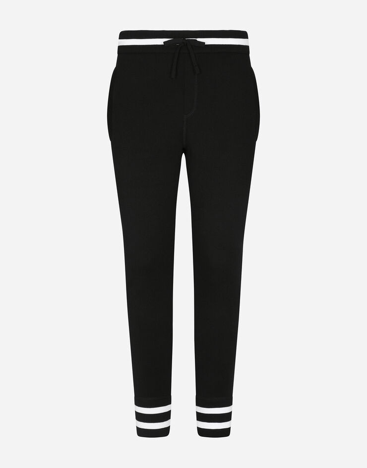 Wool jogging pants with embroidery - 1