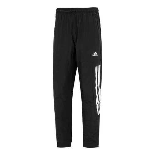 Men's adidas Stripe Logo Bundle Feet Woven Sports Pants/Trousers/Joggers Black HK2143 - 1