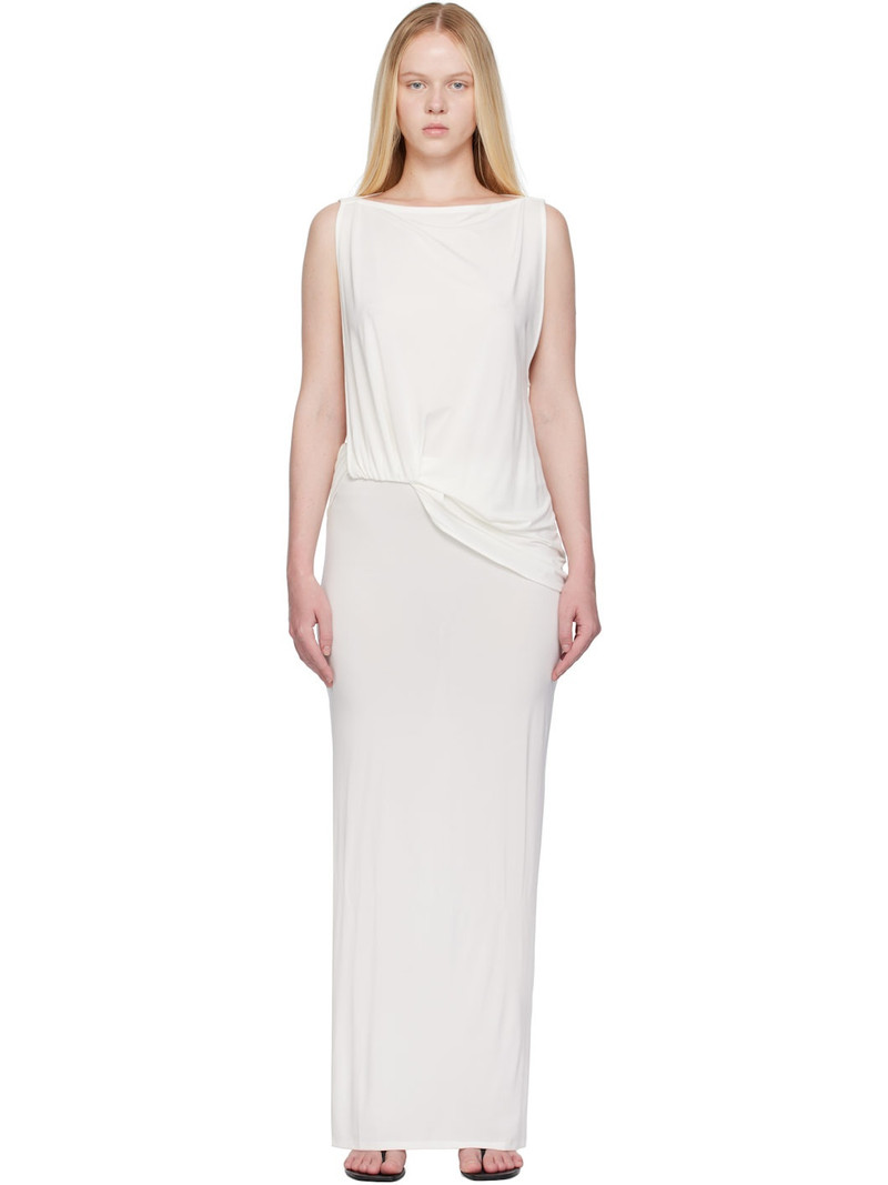 White La Croisière 'The Peplo' Maxi Dress 1