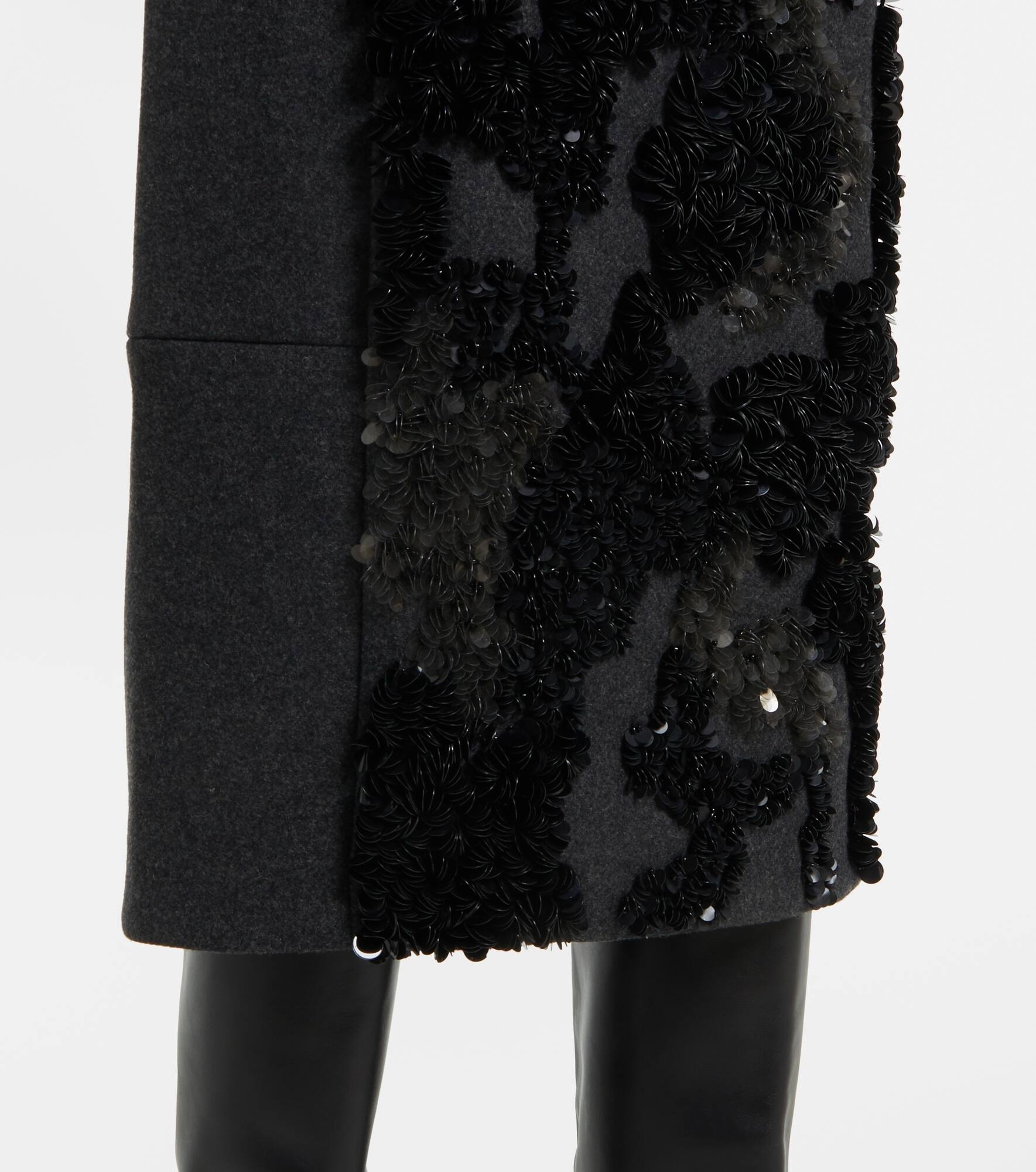 Sequined wool-blend midi skirt - 5