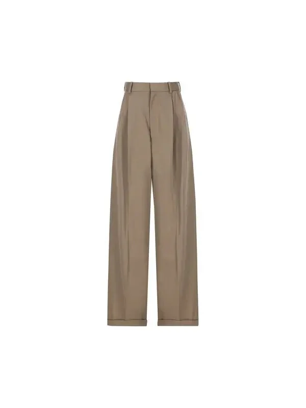 Loewe Pleated Pants In Cotton And Silk - 1
