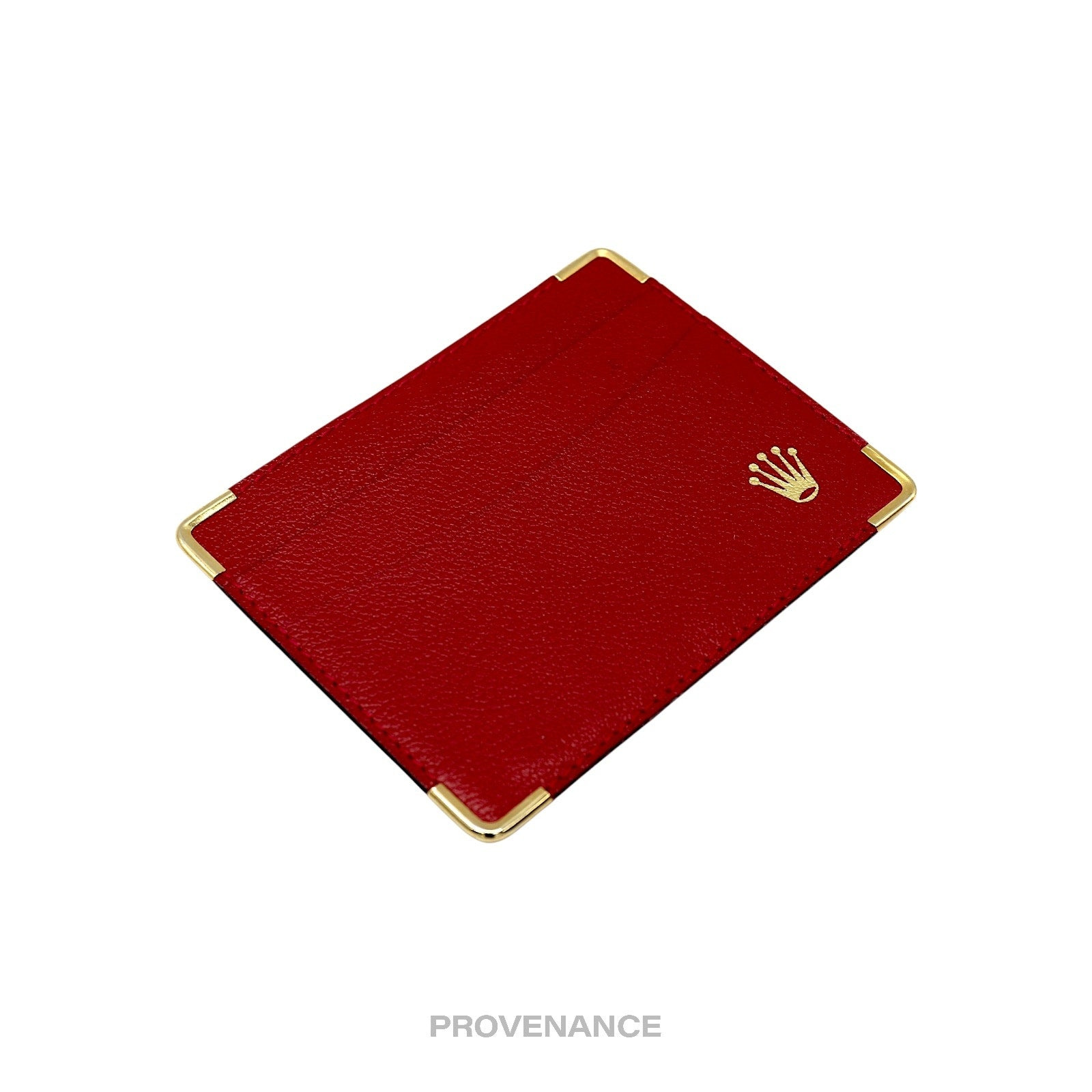 Rolex Card Holder Wallet - Red Leather - 4