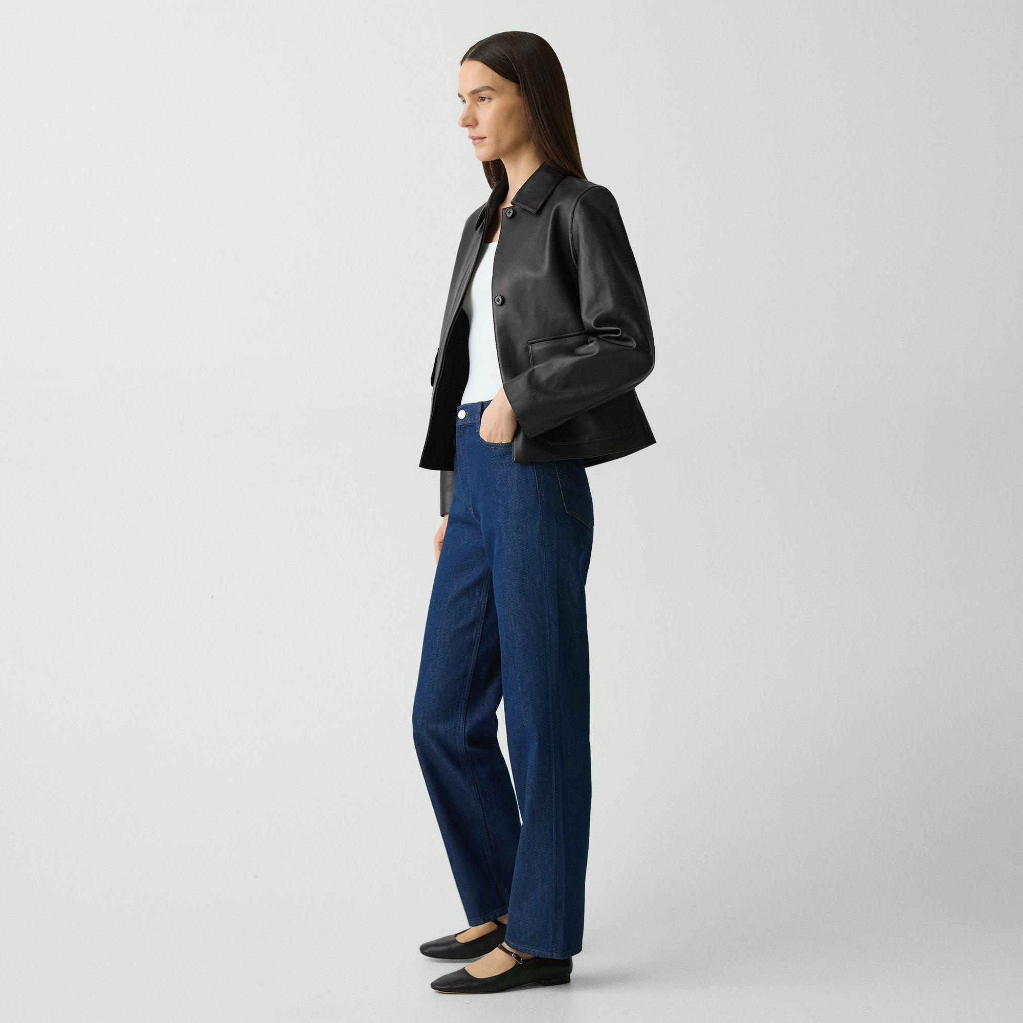 High-Waisted Straight Pant in Relaxed Denim - 3