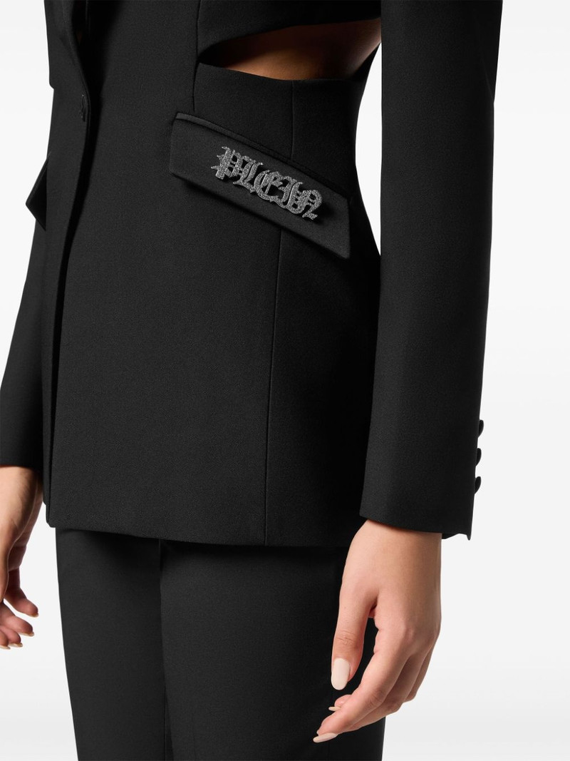 logo-plaque cut-out blazer 5