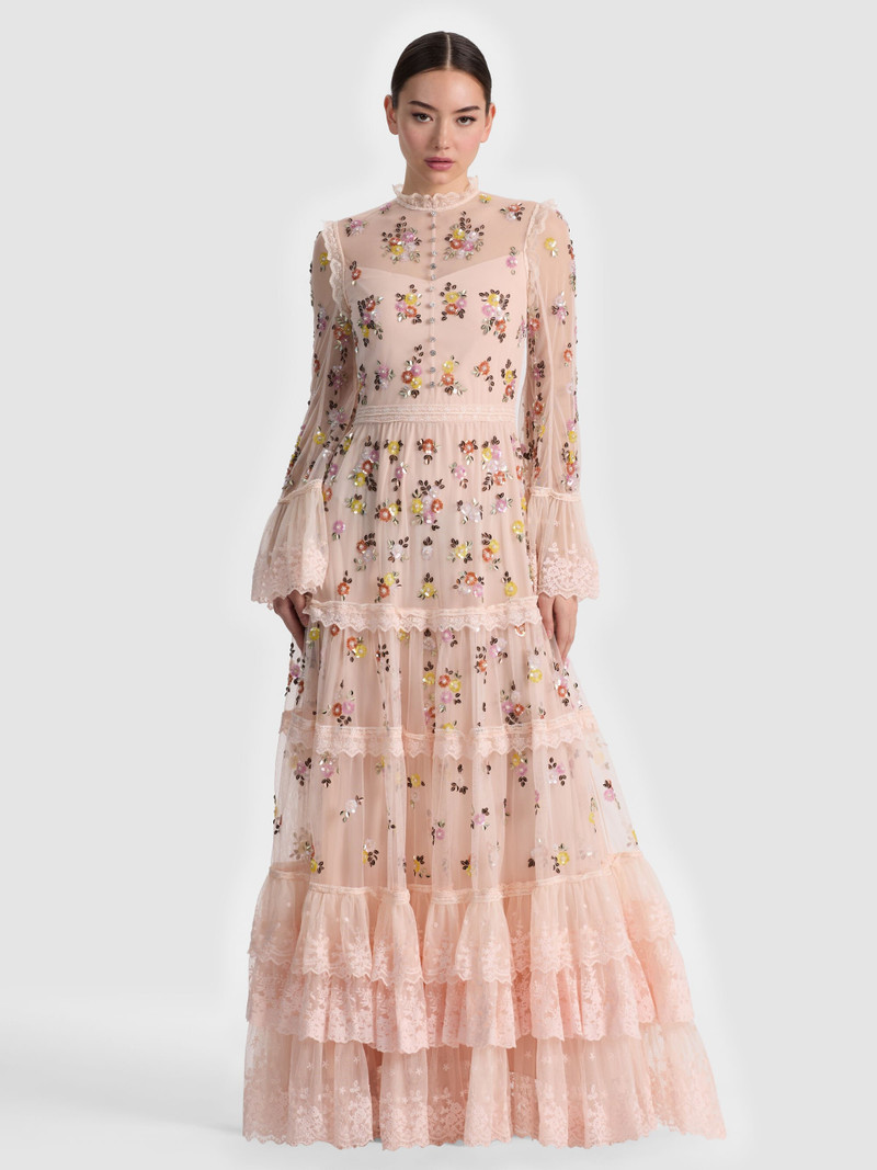 ALLEGRA EMBELLISHED LACE MAXI DRESS 5