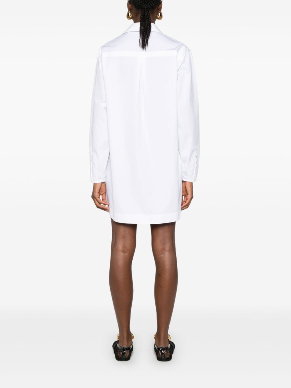 cotton poplin mini shirt dress - 4