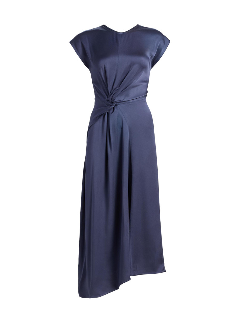 Women's Satin Twist Waist Midi-Dress - Eclipse 1