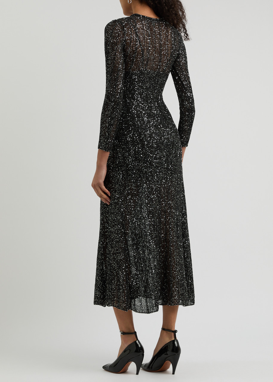 Alaïa Sequin-embellished Knitted Maxi Dress - 3