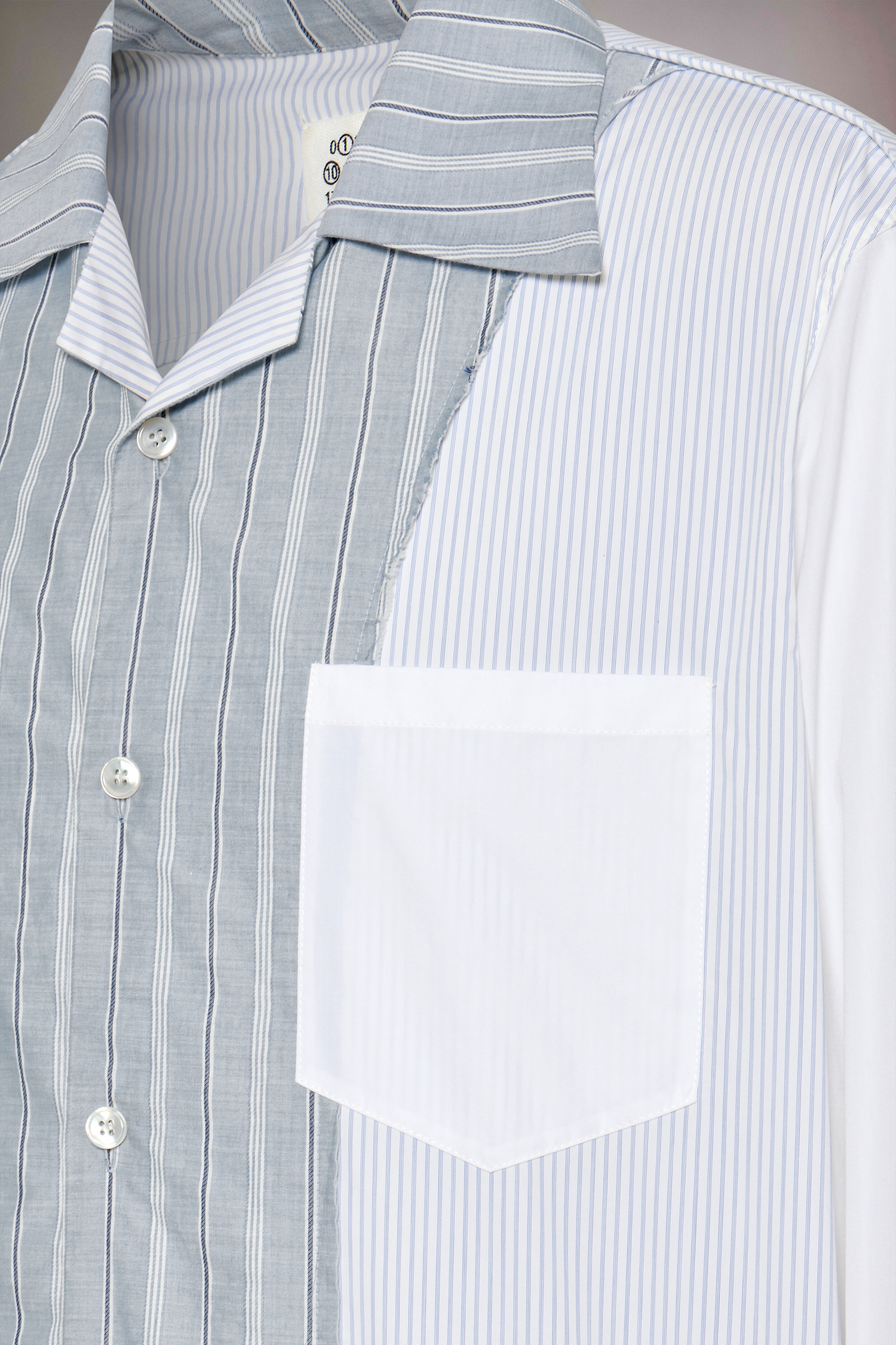 Patchwork pinstripe shirt - 5