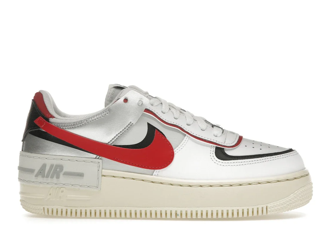 Nike Air Force 1 Low Shadow White Silver Gym Red (Women's) - 1