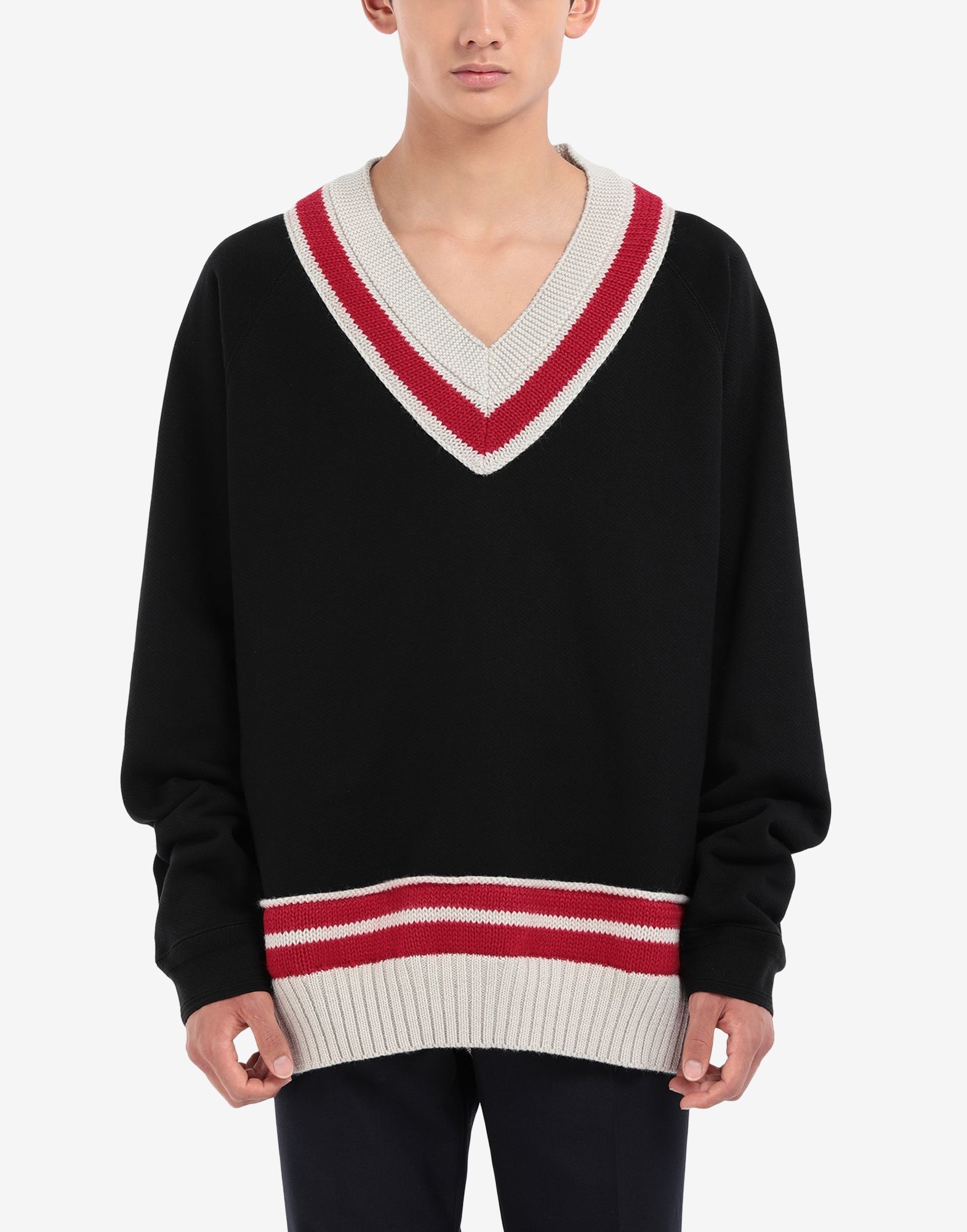 Oversized knit trim sweatshirt - 5