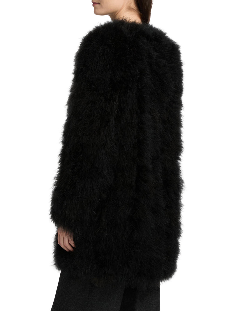 Women's Feather Collarless Jacket - Noir 5