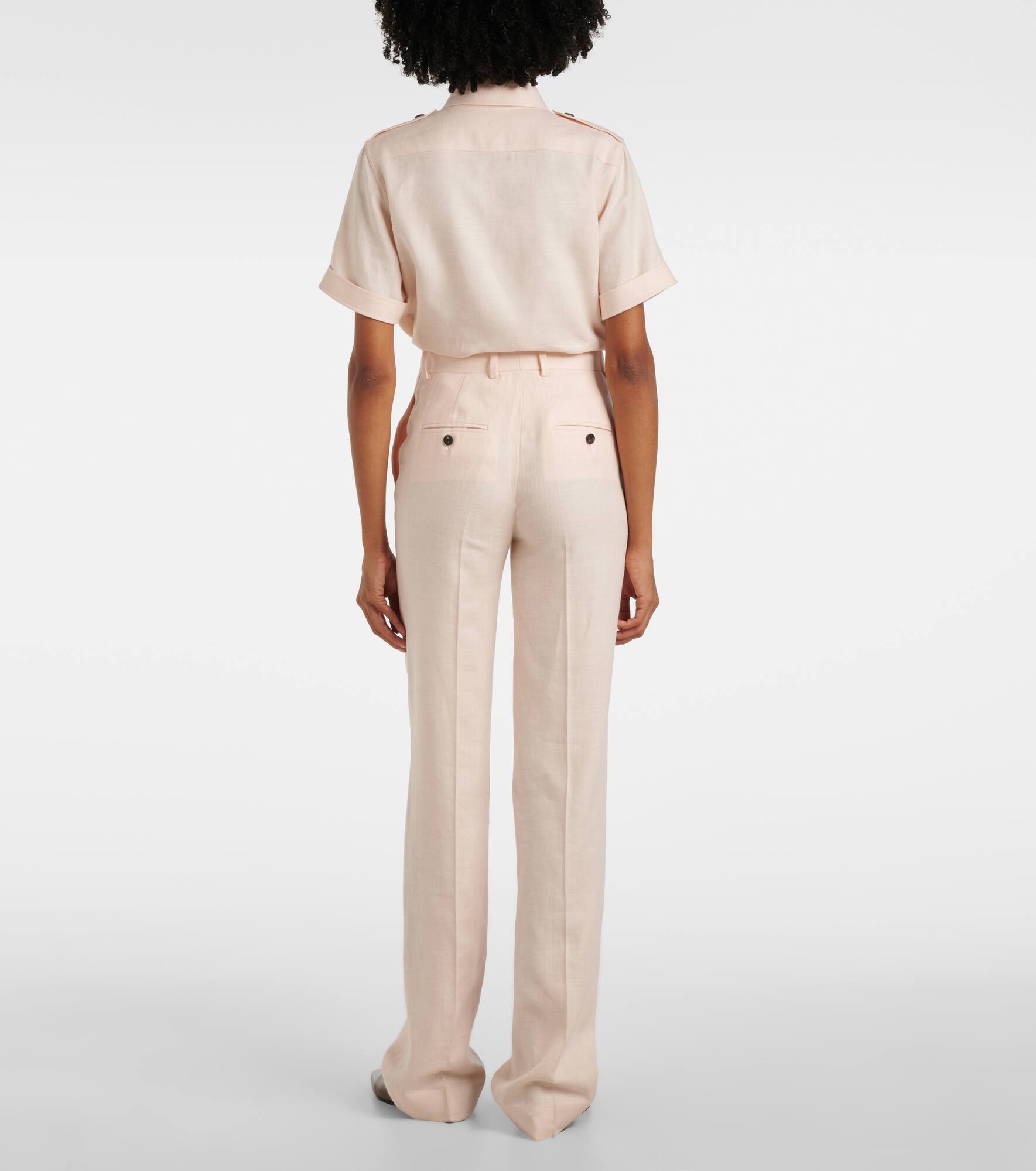 Goldie linen and wool straight pants - 3