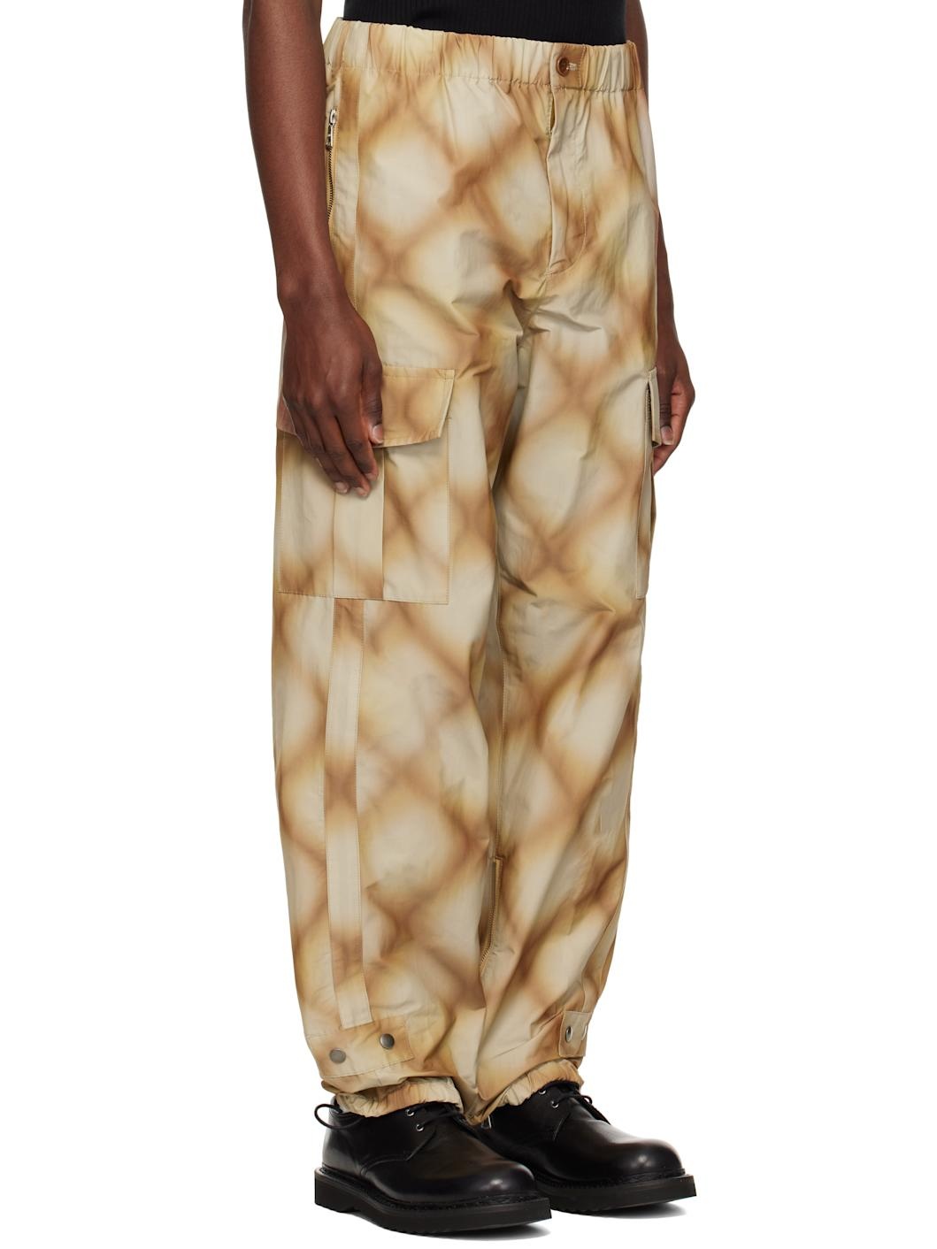 Khaki Check Cargo Pants - 2