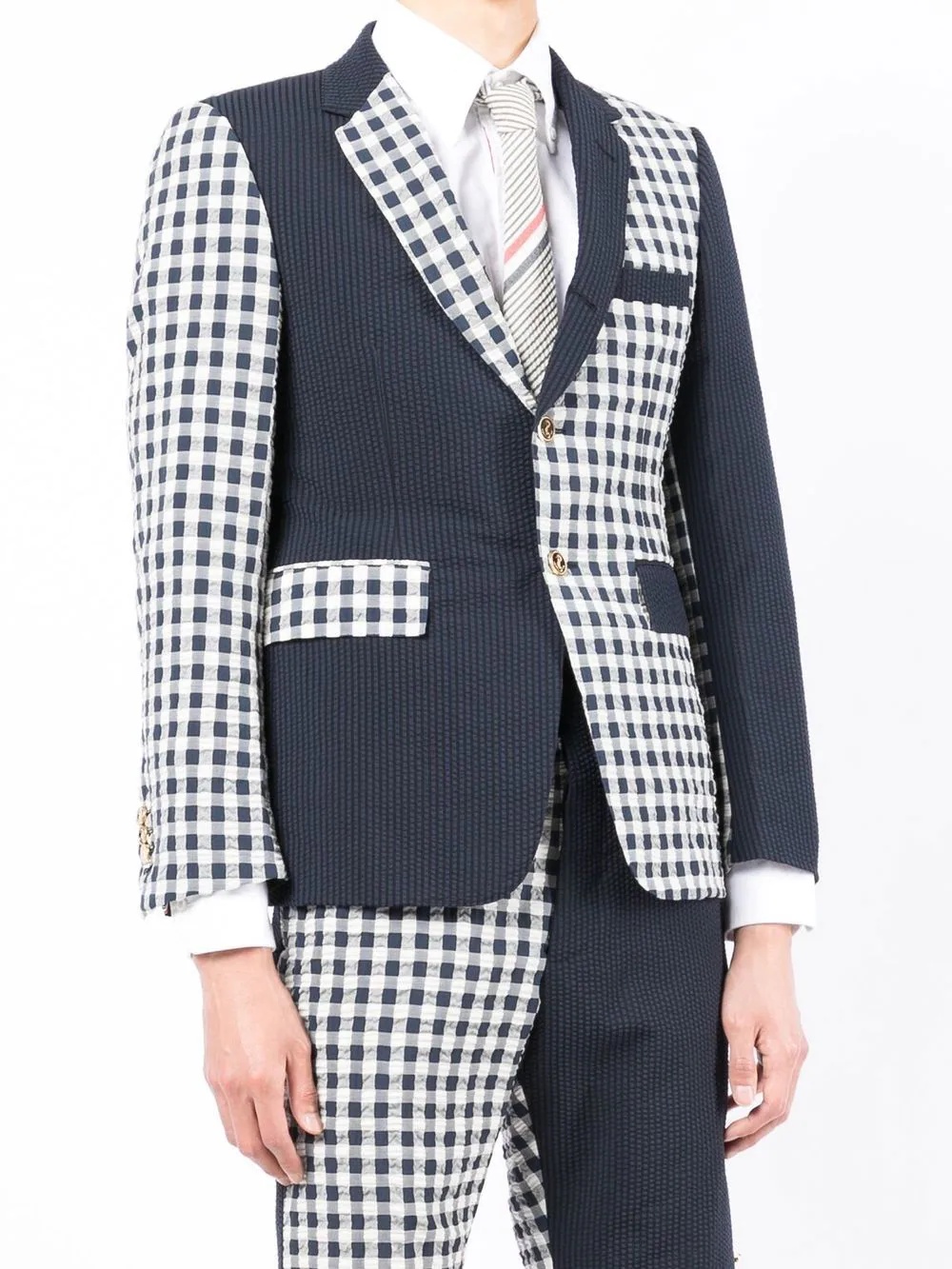 gingham-check blazer - 3