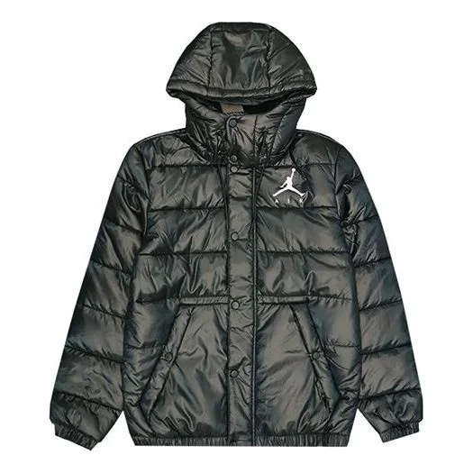 공기 요르단 Athleisure 캐주얼 스포츠 따뜻한 후드 패딩 재킷 검정 CQ4698-010 - 1