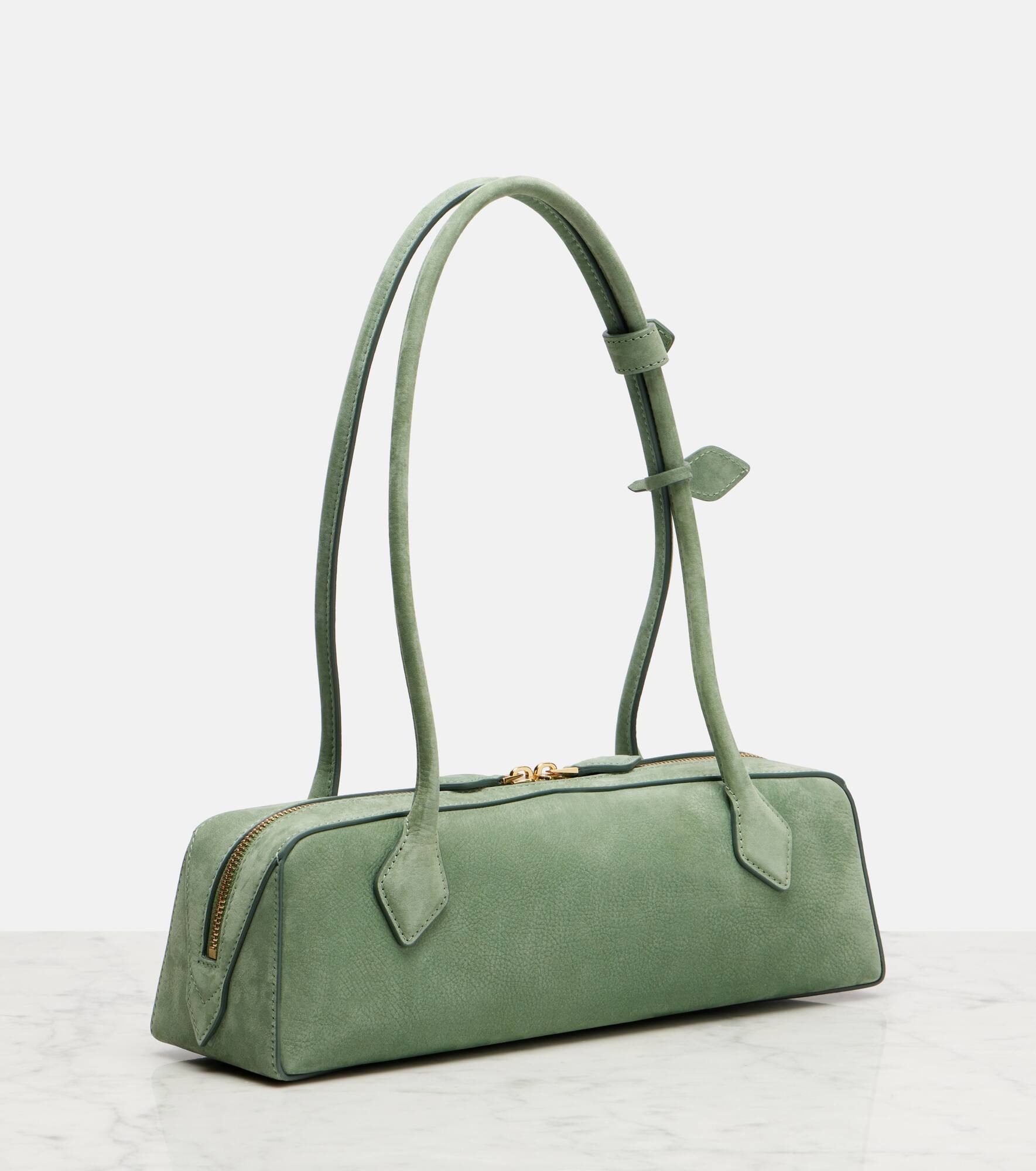 Le Teckel Medium suede shoulder bag - 4