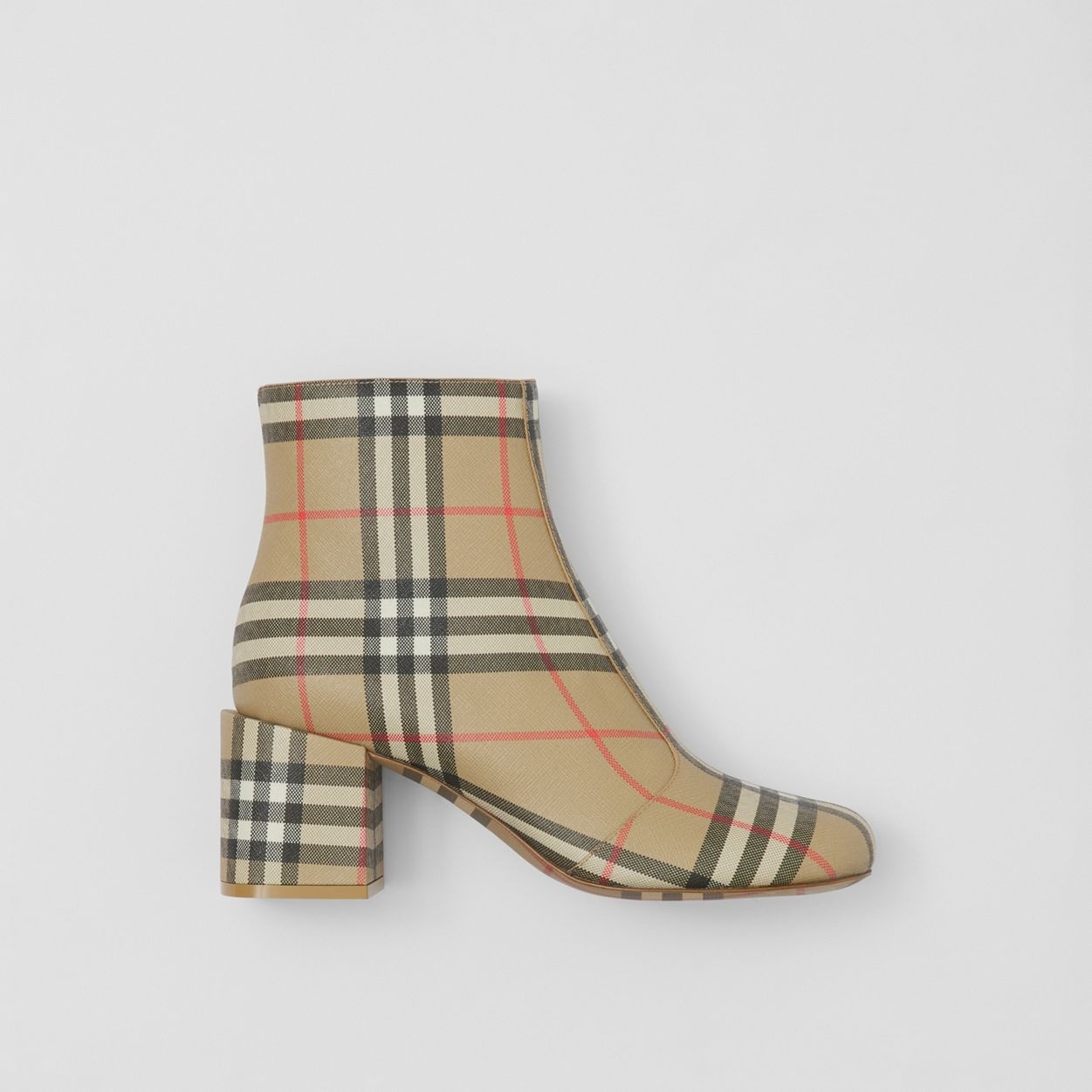 Vintage Check Block-heel Ankle Boots - 6