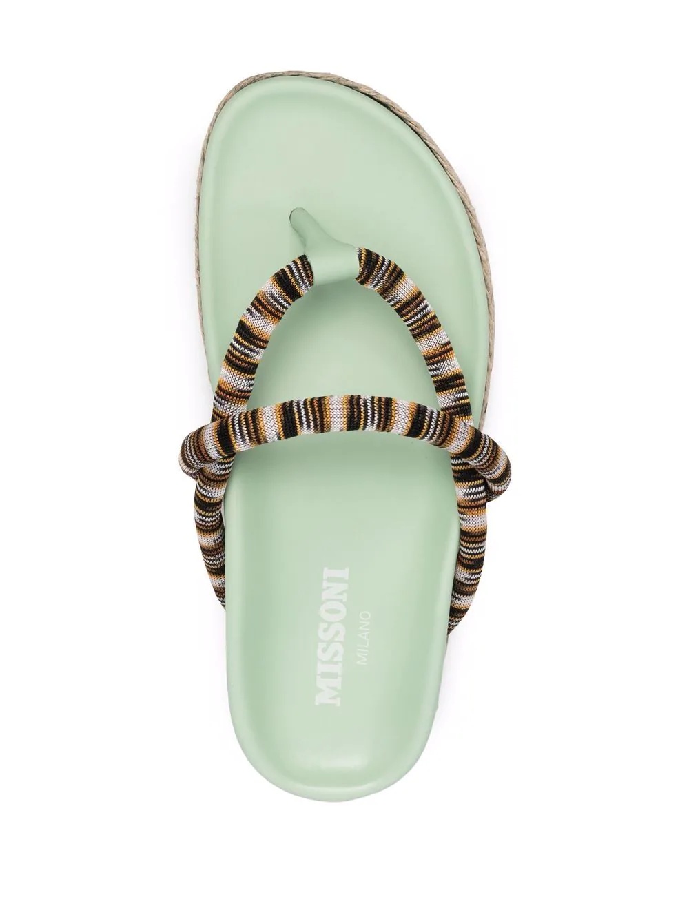 stripe-strap flip-flop sandals - 4
