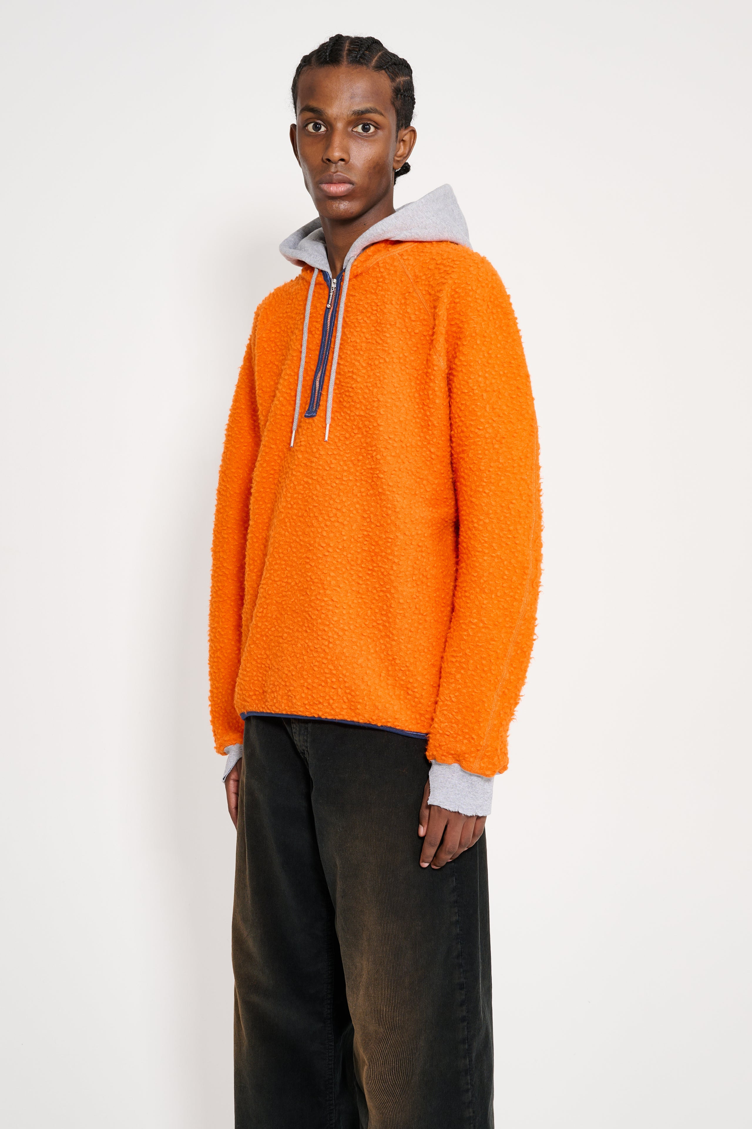 STOCKHOLM SURFBOARD WOOL PILE HOODIE ORANGE - 2