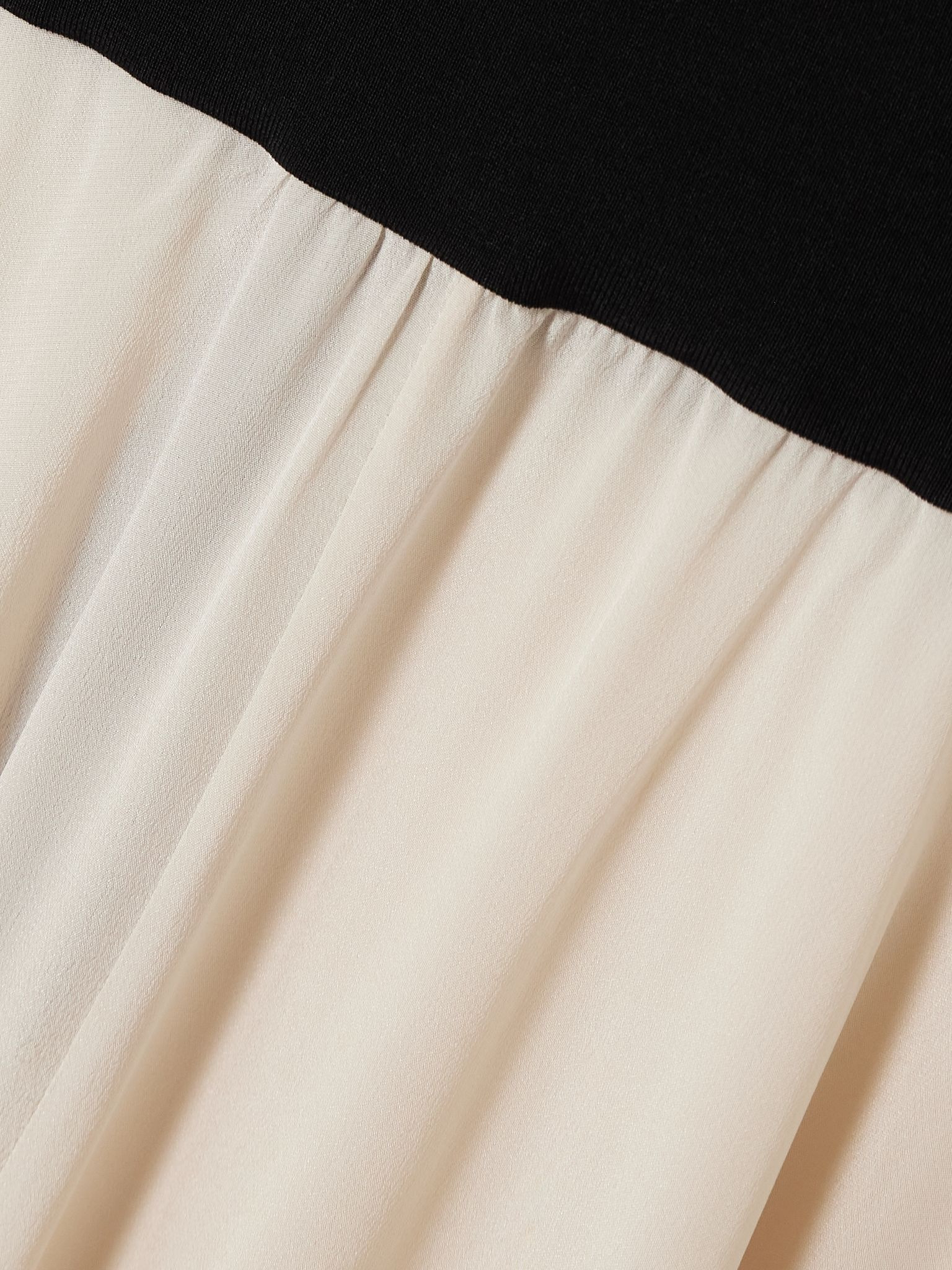 Illi scarf-detailed strapless stretch-knit and silk crepe de chine maxi dress Black - 4