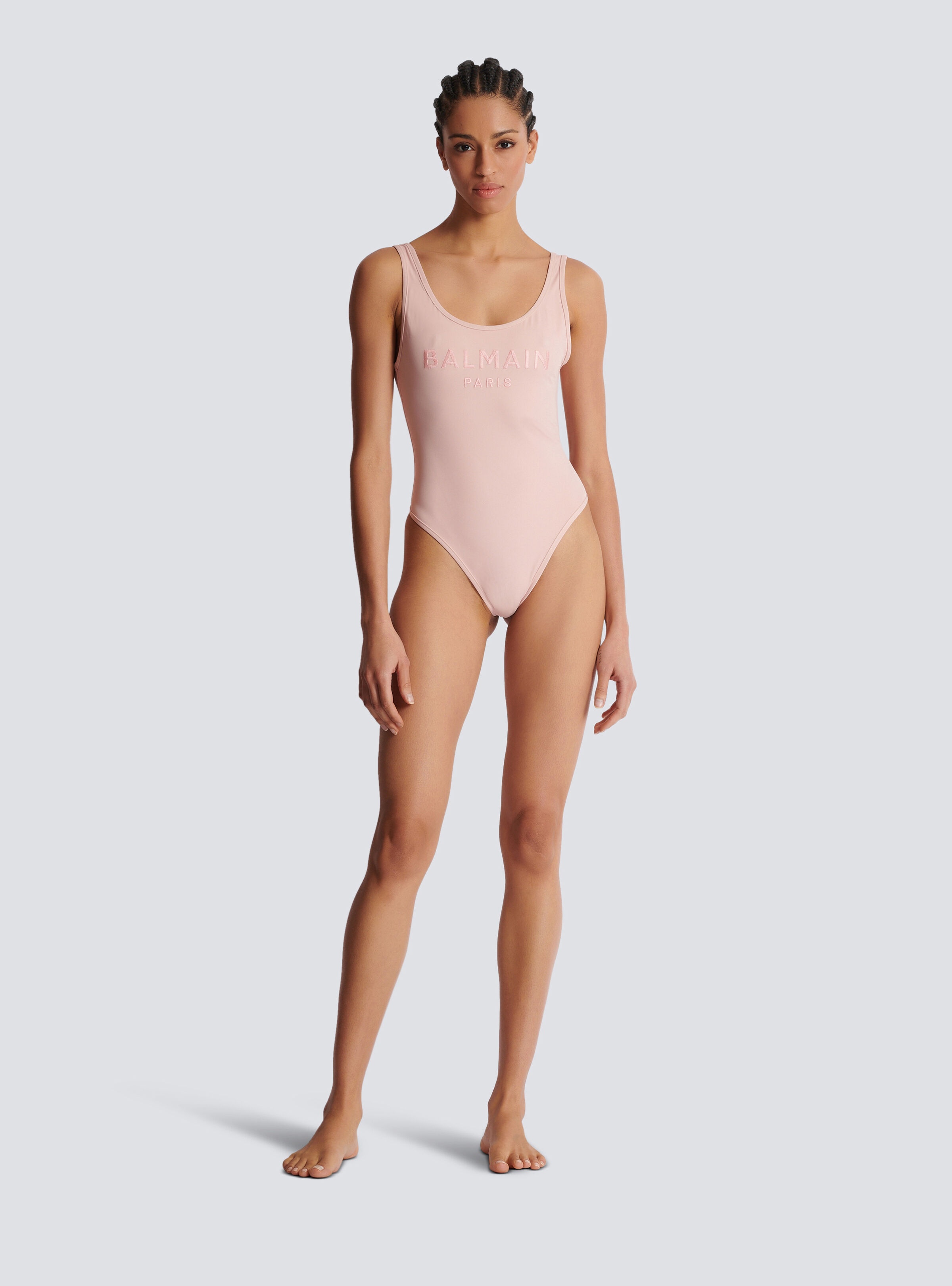 One-piece swimsuit with Balmain Paris embroidery - 2