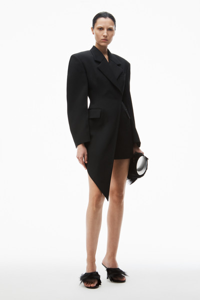 Alexander Wang asymmetric blazer minidress in wool twill outlook