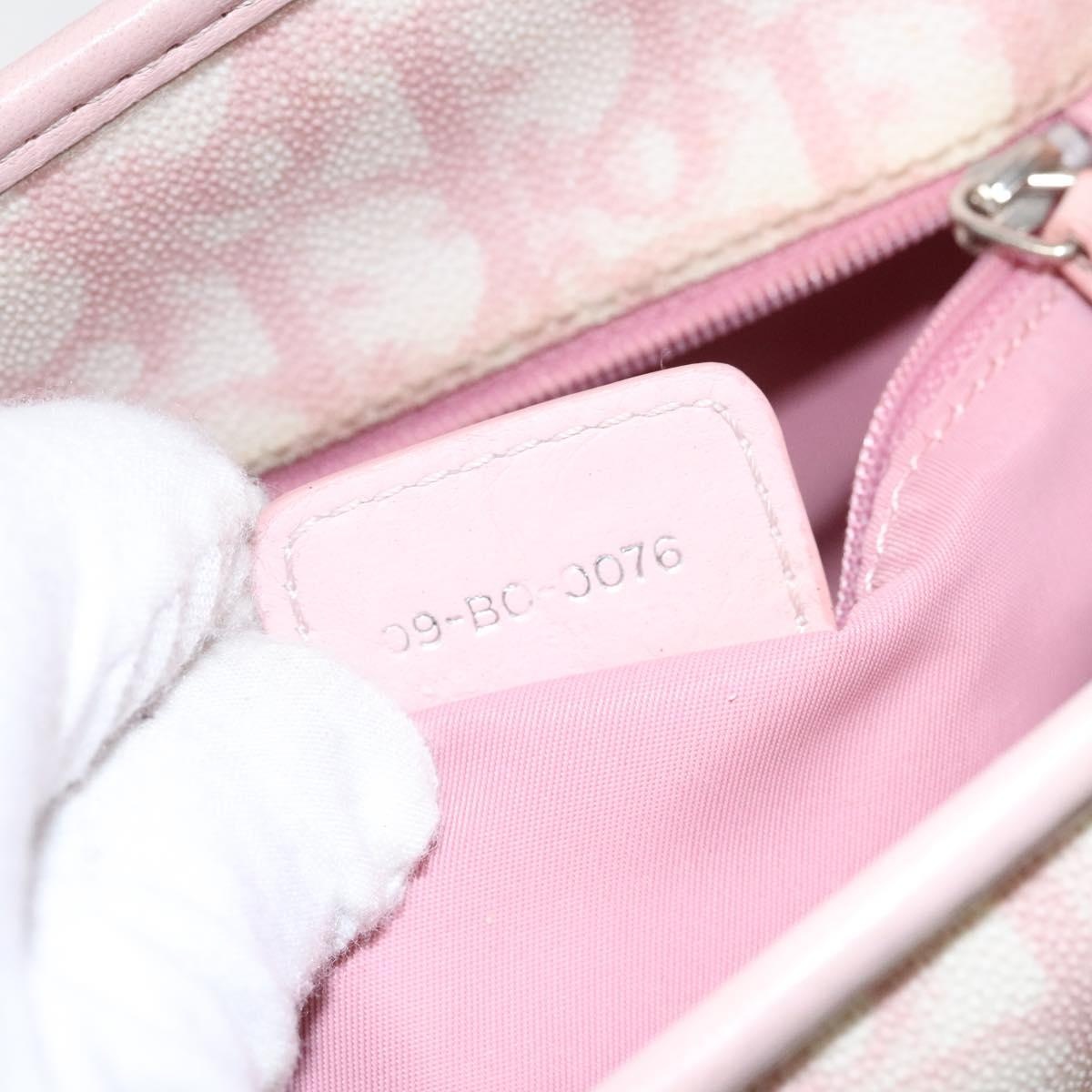 DIOR Trotter Canvas Romantic Hand Bag Pink Silver - 12