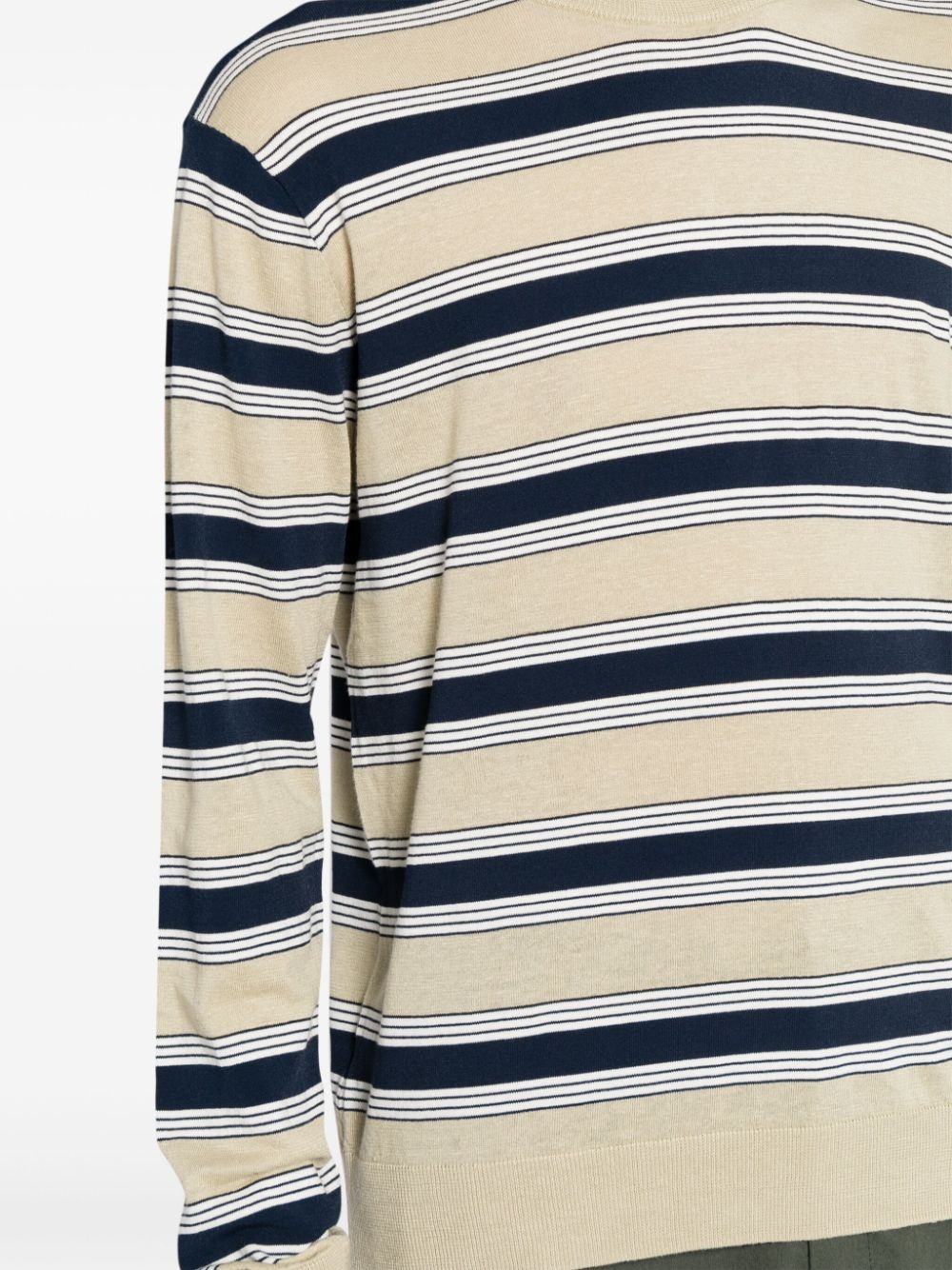 stripe print cotton blend sweater - 5