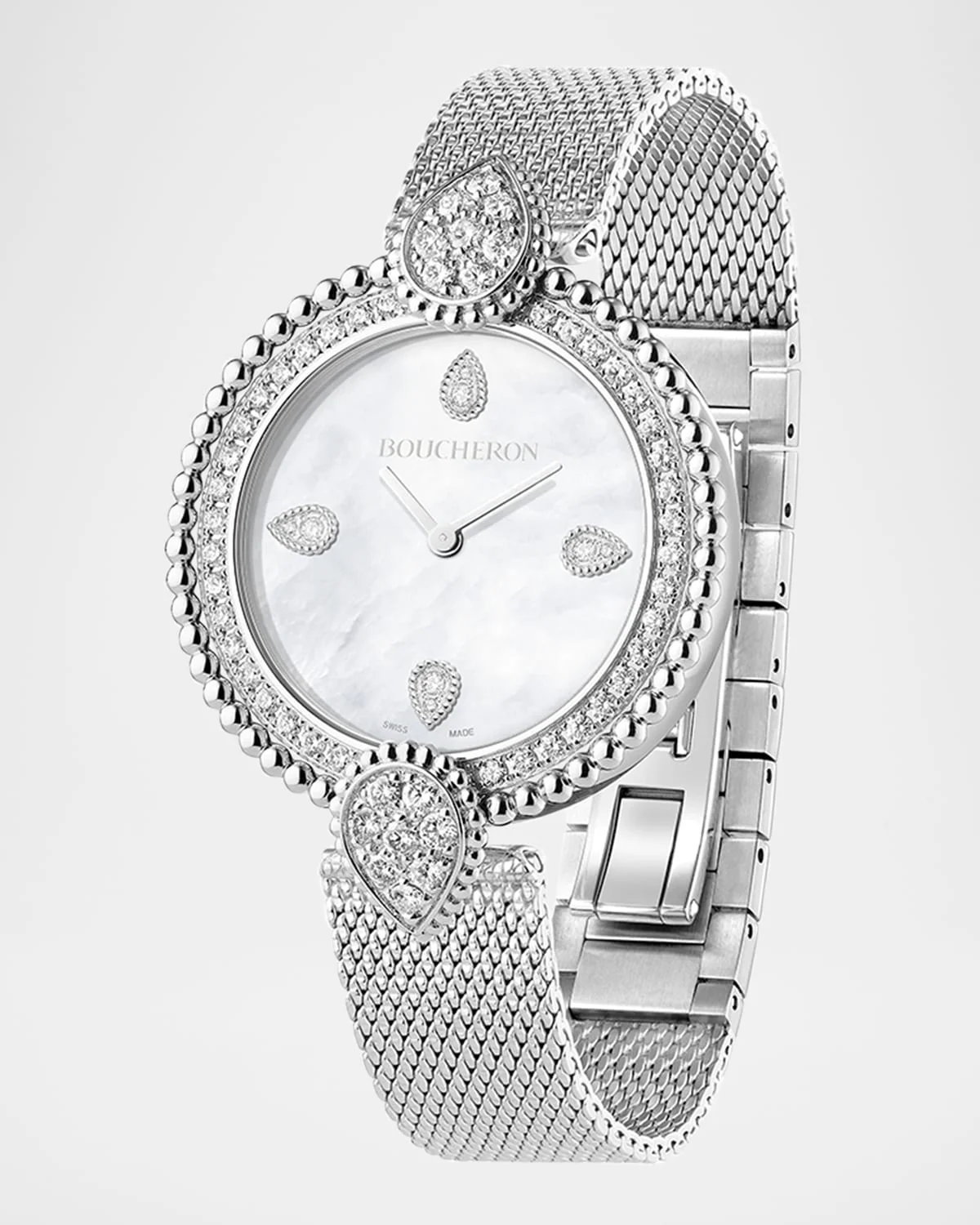 Serpent Boheme Bracelet Watch with Diamonds and Mother of Pearl Dial - 1