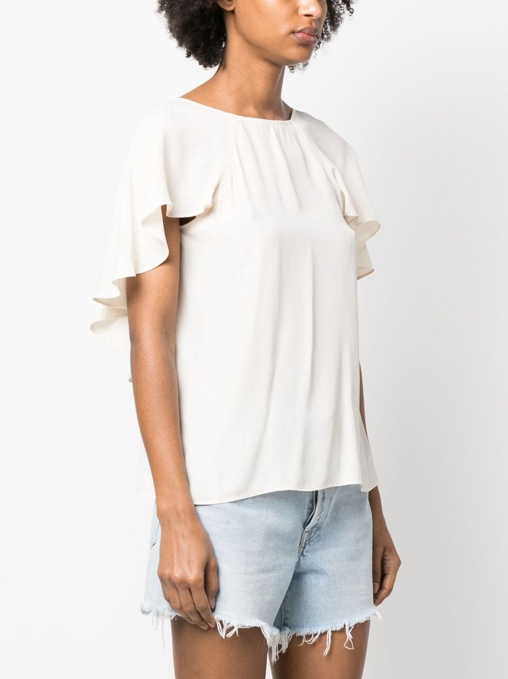 ruffled short-sleeve blouse - 4