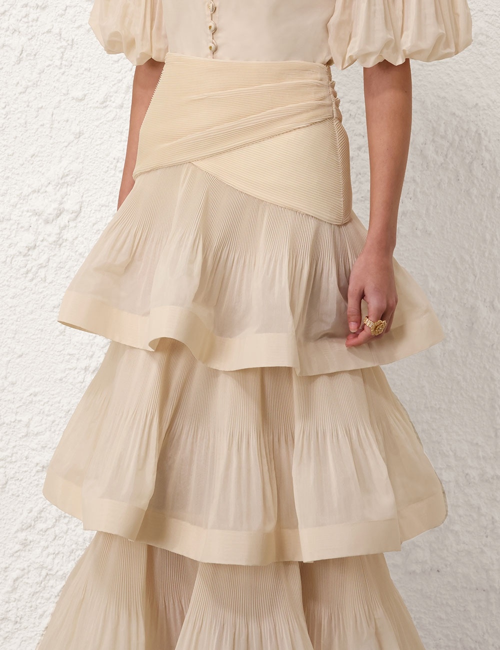 PLEATED TIERED SKIRT - 5