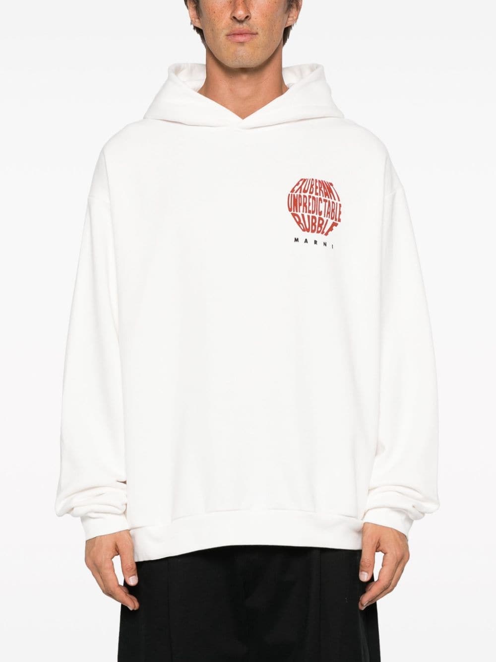 graphic-print cotton hoodie - 3