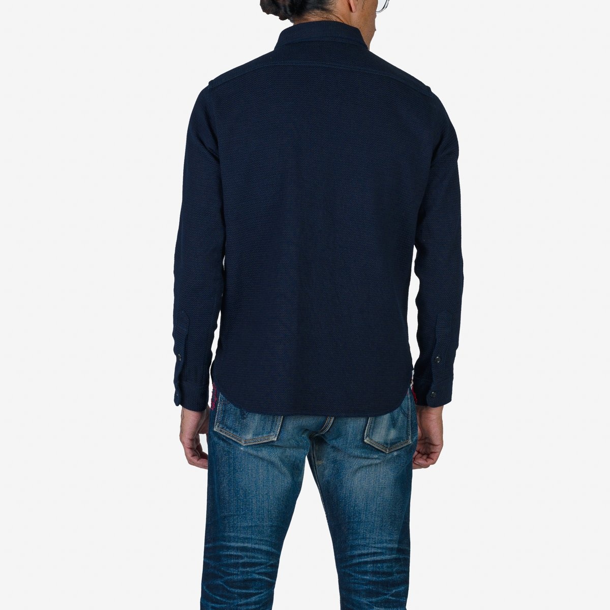 IHSH-380-IND 12oz Dobby Cloth Work Shirt - Indigo - 3