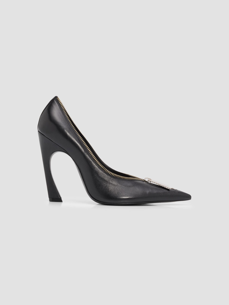 Women's Lexi 110MM Zip-Detail Leather Pumps - Black 1