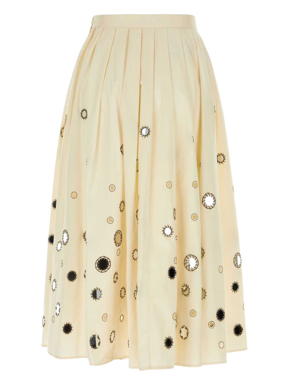 Mirror-embellished coton midi skirt - 2