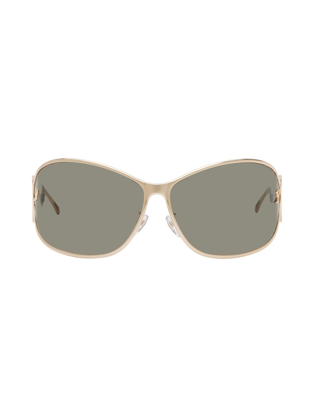 Gold Wraparound Sunglasses - 1