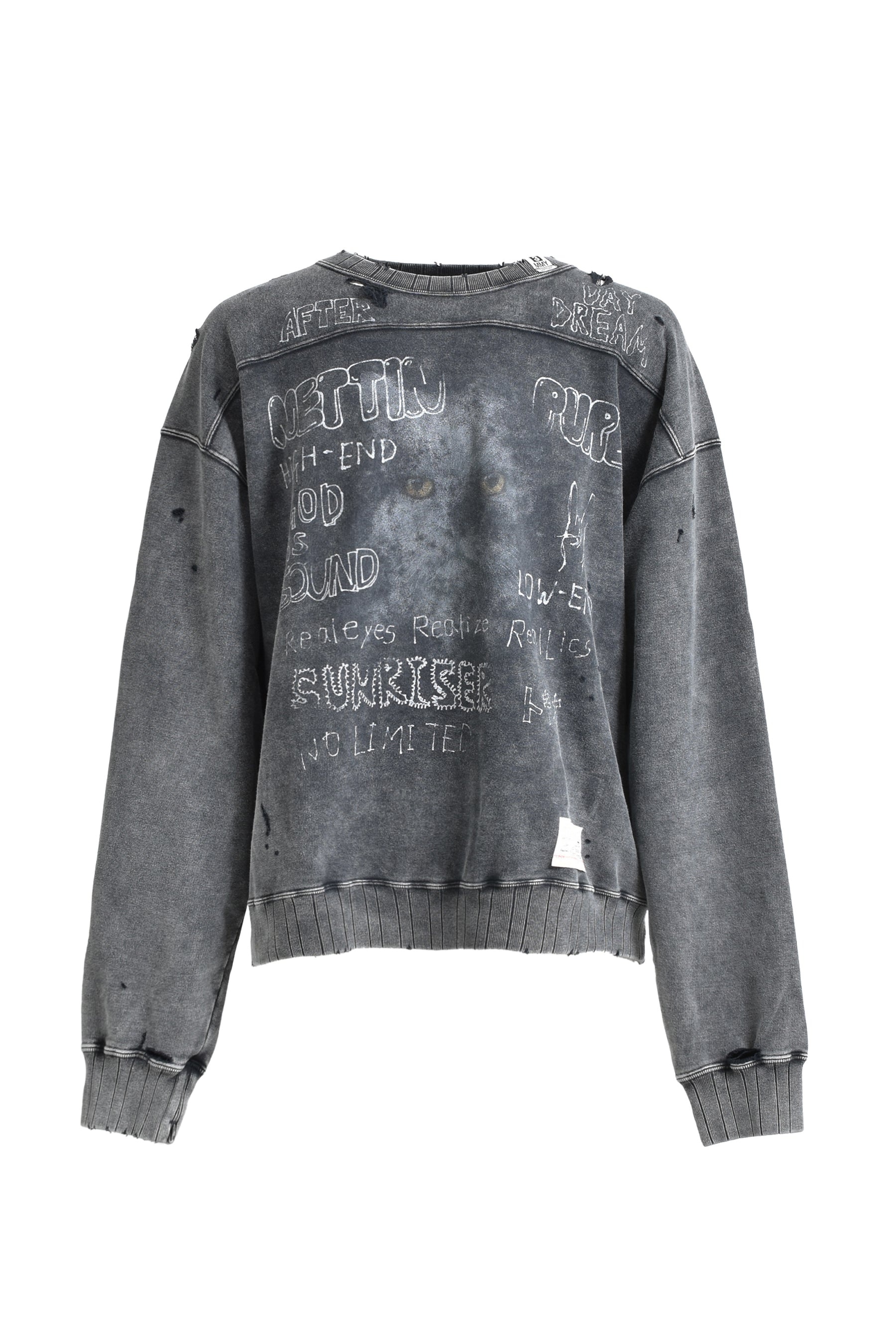 BLEACHED PULLOVER / BLK - 25