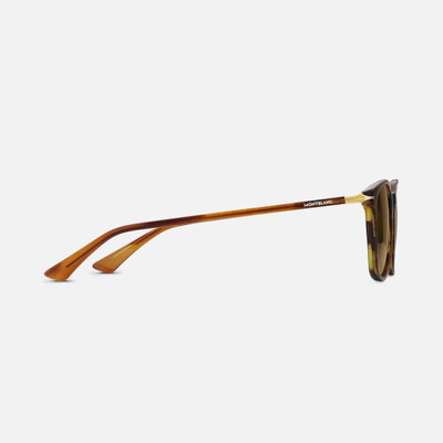 Montblanc Squared Sunglasses with Brown-Colored Acetate Frame outlook