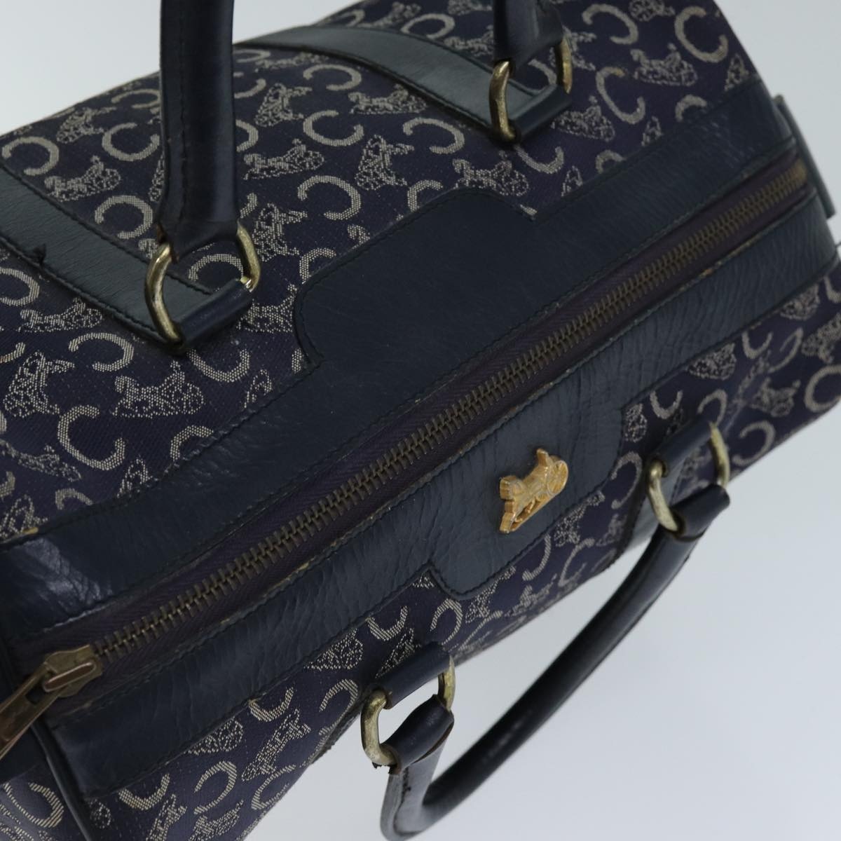 CELINE C Macadam Canvas Hand Bag Navy - 6